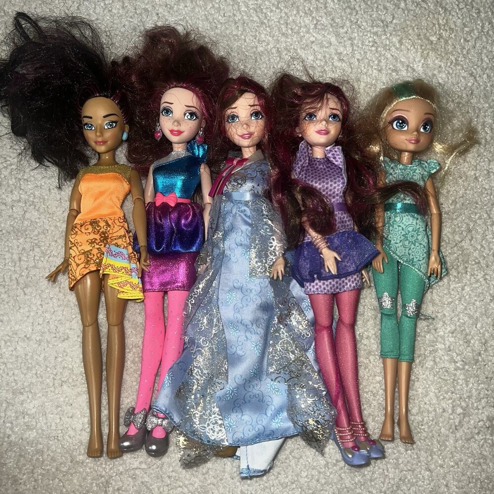 Lot Of 5 Disney Descendants Neon Lights Ball Bundle Jane Auradon Jordan Darlings